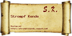 Strompf Kende névjegykártya
